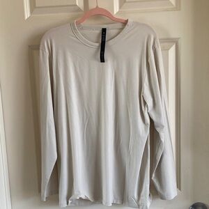 Lululemon Mens Cream Long Sleeve Stretch Cotton Shirt